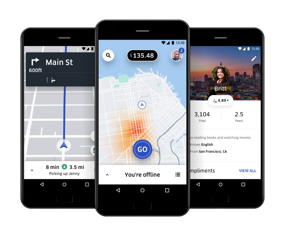 in-app visual of the Uber app