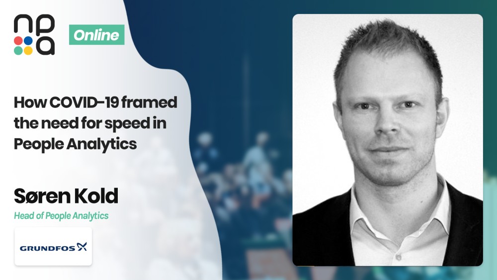 Søren Kold, Head of People Analytics at GRUNDFOS speaking at the Nordic People Analytics Summit 2020