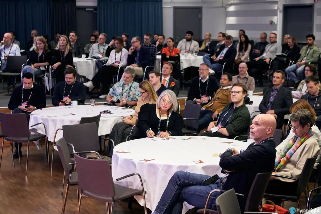 Public listening to the panel discussion at the Data 2030 Summit 2023 in Stockholm