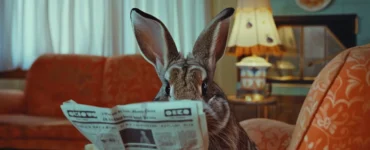 Rabbit Reading a Newspaper